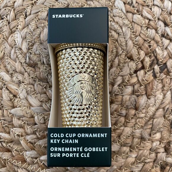 Starbucks Gold Studded Ornament Key Chain Holiday 2022 - Picture 1 of 2